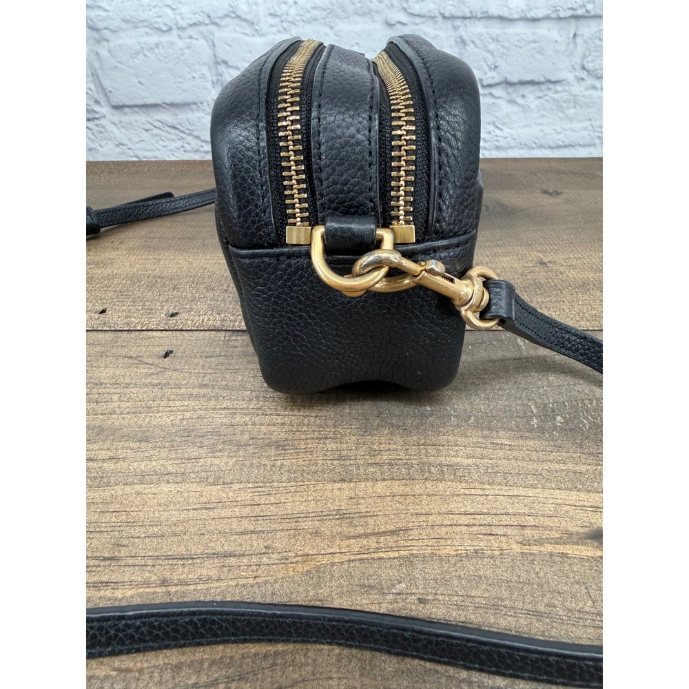 Tory Burch Perry Bombe Mini Bag Black Pebbled Leather Crossbody Camera Bag - Picture 5 of 15